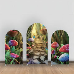 Fee Geschichte Bunt Pilz Treppe Bogen Hintergrund Bausatz