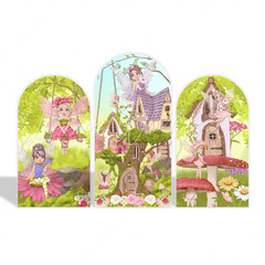 Fairy Fee Thema Party Chiara Bogenhintergrund Überzug Mädchen Geburtstag Blumen Wald Deko