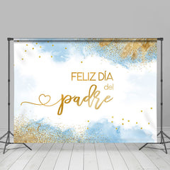 Feliz Ja Von Pater Blau Gold Väter Tag Hintergrund
