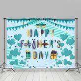 Flaggen Herz Die Geschenke Blau Glücklich Väter Tag Hintergrund
