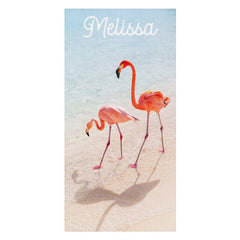 Flamingos Klar Meer Sand Urlaub Brauch Strand Handtuch
