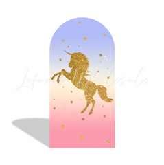 Flora Gold Glitter Unicorn Theme Happy Birthday Party Bogenhintergrund Abdeckung Einhorn Deko