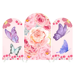 Flower Flora Butterfly Happy Birthday Party Bogenwand Abdeckung Blumen Wiese Schmetterling Deko