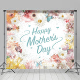 Blumen Malerei Weiß Glücklich Mütter Tag Hintergrund