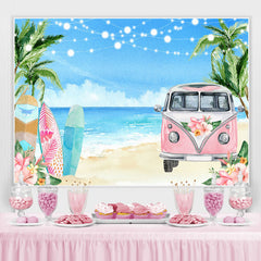 Blumen Rosa Bus Strand Urlaub Sommer Party Hintergrund