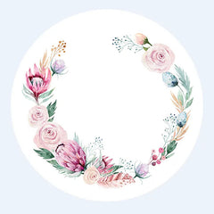 Blumen Einfach Weiß Runden Boho Hochzeit Hintergrund Bausatz