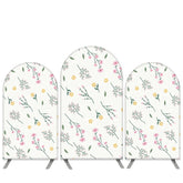 Blumen Thema Grün Blätter Weiß Geburtstag Bogen Hintergrund Bausatz