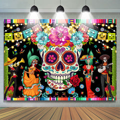 Blume Mexikaner Fiesta Zucker Schädel Halloween Hintergrund