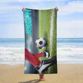 Fußball Arena Thema Junge Geschenk Brauch Strand Handtuch