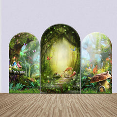 Wald Tier Pflanzen Märchen Bogen Hintergrund Bausatz