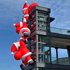 Lustig Klettern Drei Weihnachtsmann Weihnachten Aufblasbar Dekor