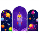 Galaxy Cartoon Birthday Baby Shower Party Bogenwand Abdeckung Astronaut Weltall Kinder Deko