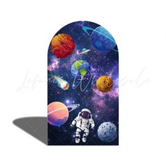 Galaxy Space Astronaut Cartoon Arch Backdrop Bogenhintergrund Abdeckung Weltraum Planeten Deko