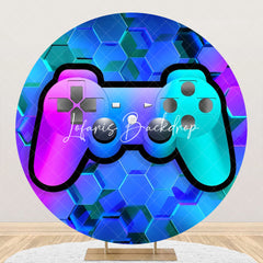 Gamepad Technologisch Runden Geburtstag Hintergrund Für Junge