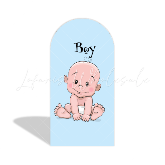 Gender Reveal Party Chiara Bogenhintergrund Abdeckung Fragezeichen Rosa Blau Babyparty