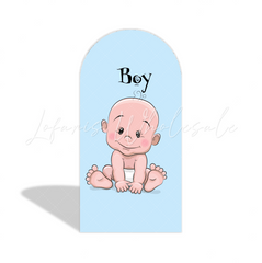 Gender Reveal Party Chiara Bogenhintergrund Abdeckung Fragezeichen Rosa Blau Babyparty