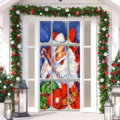 Glas Fenster Weihnachtsmann Klaus Fröhlich Weihnachten Tür Abdeckung