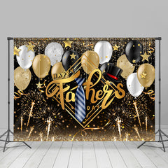 Funkeln Luftballons Und Binden Glücklich Väter Tag Hintergrund
