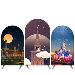 Funkeln Schloss Thema Mond Nacht Geburtstag Bogen Hintergrund Bausatz
