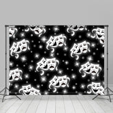 Funkeln Clown Maske Thema Schwarz Glücklich Halloween Hintergrund