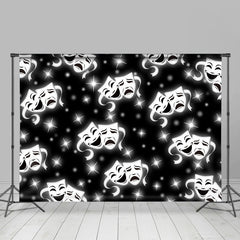 Funkeln Clown Maske Thema Schwarz Glücklich Halloween Hintergrund