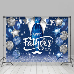 Funkeln Marine Blau Luftballons Glücklich Väter Tag Hintergrund