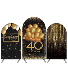 Gold Funkeln Luftballons Thema 40 Geburtstag Bogen Hintergrund Bausatz