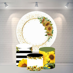 Gold Funkeln Sonnenblume Runden Glücklich Geburtstag Hintergrund