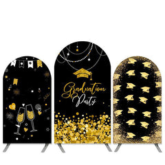 Abschluss Thema Gold Funkeln Schwarz Party Bogen Hintergrund Bausatz
