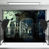 Grabstein Schrecklich Skeleton Nebel Halloween Hintergrund