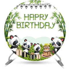 Grün Bambus Wald Panda Runden Geburtstag Hintergrund