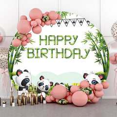 Grün Bambus Wald Panda Runden Geburtstag Hintergrund
