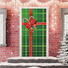 Grün Netz Geschenk Kasten Schleife Weihnachten Tür Abdeckung