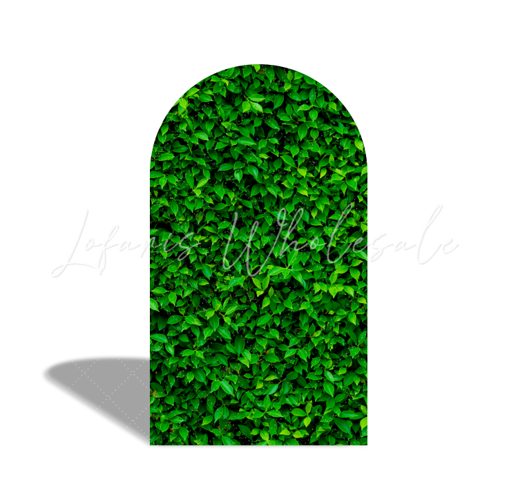 Green Tree Leaves Background Birthday Party Bogenwand Abdeckung Grüne Blätter Natur Wald Deko