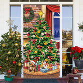 Grün Weihnachten Baum Schleife Geschenk Weihnachten Tür Abdeckung