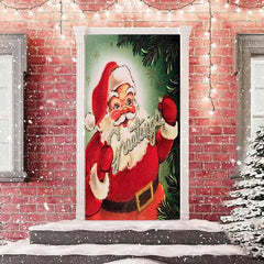 Grüße Weihnachtsmann Klaus Grün Weihnachten Tür Abdeckung