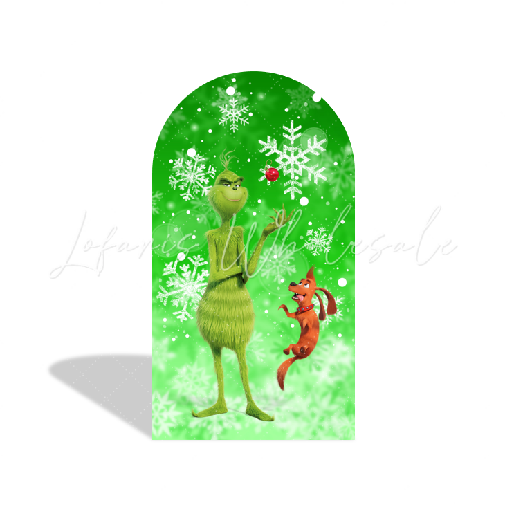 Grinch Cartoon Happy Birthday Party Bogenwand Abdeckung Weihnachten Grün Monster Party Deko