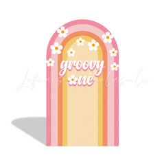 Groovy One Happy Birthday Baby Shower Party Bogenhintergrund Abdeckung Retro 1
