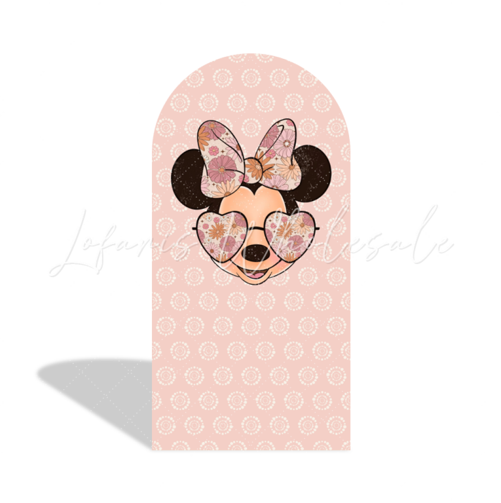 Groovy Two Minnie Happy Birthday Baby Shower Party Bogenwand Abdeckung Retro Hippie Maus Deko