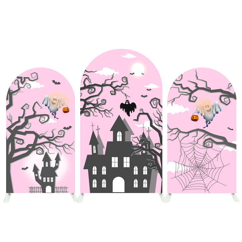 Halloween Holiday Decoration Arch Backdrop Bogenhintergrund Abdeckung Kürbis Geist Grusel Deko