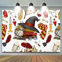 Hut Vogel Gläser Hogwarts Magie Halloween Hintergrund