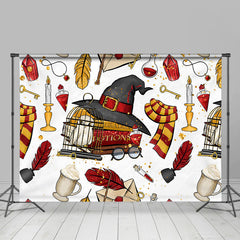 Hut Vogel Gläser Hogwarts Magie Halloween Hintergrund