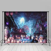 Verfolgt Haus Kürbis Laterne Kerze Beängstigend Nacht Halloween Hintergrund