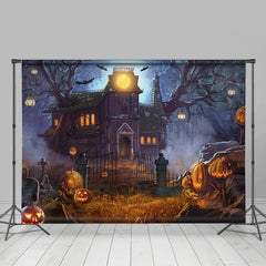 Verfolgt Haus Beängstigend Kürbis Laterne Halloween Dekor