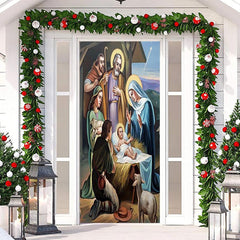 Heilig Niedlich Baby Schaf Weihnachten Tür Abdeckung Dekoration