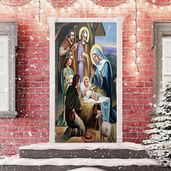 Heilig Niedlich Baby Schaf Weihnachten Tür Abdeckung Dekoration