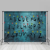 Schrecklich Alphabet Mit Bunt Licht Halloween Hintergrund
