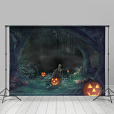 Schrecklich Schädel Nacht Mit Kürbis Halloween Hintergrund