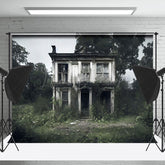 Horror Verlassen Gebäude Im Freien Halloween Hintergrund