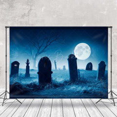 Horror Friedhof Nacht Mond Halloween Foto Hintergrund
